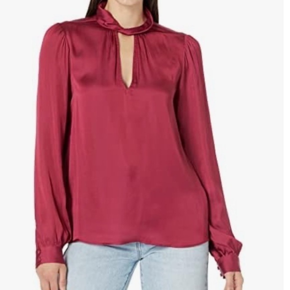 NWT Paige Womens Ceres Mulberry  Twister Crew Neck Long Sleeve Blouse LARGE